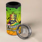 Menelik II 4 in 1 Can Cooler Tumbler with Crowned Portrait, Ethiopia Never Colonized Text and Pan-African Abstract - African Pride