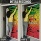 Menelik II Door Cover with Crowned Portrait, Ethiopia Never Colonized Text and Pan-African Abstract - African Pride