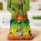 Menelik II Grocery Bag with Crowned Portrait, Ethiopia Never Colonized Text and Pan-African Abstract - African Pride