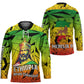 Menelik II Hockey Jersey with Crowned Portrait, Ethiopia Never Colonized Text and Pan-African Abstract - African Pride