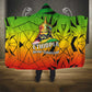 Menelik II Hooded Blanket with Crowned Portrait, Ethiopia Never Colonized Text and Pan-African Abstract - African Pride