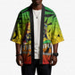 Menelik II Kimono with Crowned Portrait, Ethiopia Never Colonized Text and Pan-African Abstract - African Pride
