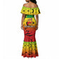 Menelik II Mermaid Dress with Crowned Portrait, Ethiopia Never Colonized Text and Pan-African Abstract - African Pride
