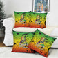 Menelik II Pillow Cover with Crowned Portrait, Ethiopia Never Colonized Text and Pan-African Abstract - African Pride