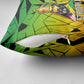 Menelik II Pillow Cover with Crowned Portrait, Ethiopia Never Colonized Text and Pan-African Abstract - African Pride