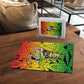 Menelik II Puzzle with Crowned Portrait, Ethiopia Never Colonized Text and Pan-African Abstract - African Pride