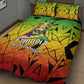 Menelik II Quilt Bed Set with Crowned Portrait, Ethiopia Never Colonized Text and Pan-African Abstract - African Pride