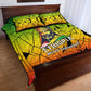 Menelik II Quilt Bed Set with Crowned Portrait, Ethiopia Never Colonized Text and Pan-African Abstract - African Pride
