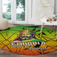 Menelik II Round Carpet with Crowned Portrait, Ethiopia Never Colonized Text and Pan-African Abstract - African Pride