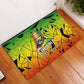 Menelik II Rubber Doormat with Crowned Portrait, Ethiopia Never Colonized Text and Pan-African Abstract - African Pride