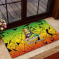 Menelik II Rubber Doormat with Crowned Portrait, Ethiopia Never Colonized Text and Pan-African Abstract - African Pride