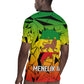 Menelik II Rugby Jersey with Crowned Portrait, Ethiopia Never Colonized Text and Pan-African Abstract - African Pride