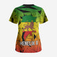 Menelik II Scrub Top with Crowned Portrait, Ethiopia Never Colonized Text and Pan-African Abstract - African Pride