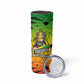 Menelik II Skinny Tumbler with Crowned Portrait, Ethiopia Never Colonized Text and Pan-African Abstract - African Pride