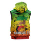 Menelik II Sleeveless Hoodie with Crowned Portrait, Ethiopia Never Colonized Text and Pan-African Abstract - African Pride
