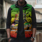 Menelik II Sleeveless Puffer Jacket with Crowned Portrait, Ethiopia Never Colonized Text and Pan-African Abstract - African Pride