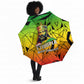 Menelik II Umbrella with Crowned Portrait, Ethiopia Never Colonized Text and Pan-African Abstract - African Pride