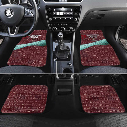 Hatshepsut Car Mats with Pharaoh Bust Illustration, Female Pharaoh Title and Egyptian Hieroglyph - African Pride