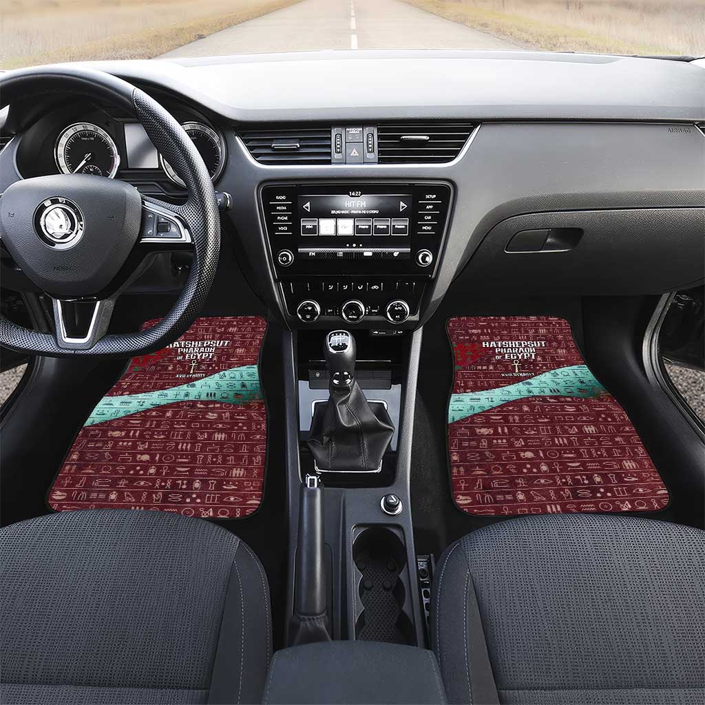 Hatshepsut Car Mats with Pharaoh Bust Illustration, Female Pharaoh Title and Egyptian Hieroglyph - African Pride