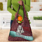 Hatshepsut Grocery Bag with Pharaoh Bust Illustration, Female Pharaoh Title and Egyptian Hieroglyph - African Pride