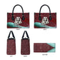 Hatshepsut Leather Bag with Pharaoh Bust Illustration, Female Pharaoh Title and Egyptian Hieroglyph - African Pride