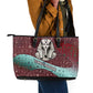 Hatshepsut Leather Tote Bag with Pharaoh Bust Illustration, Female Pharaoh Title and Egyptian Hieroglyph - African Pride