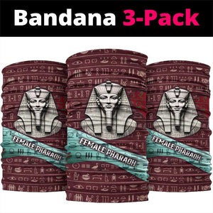 Hatshepsut Neck Gaiter with Pharaoh Bust Illustration, Female Pharaoh Title and Egyptian Hieroglyph - African Pride