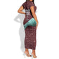 Hatshepsut Short Sleeve Bodycon Dress with Pharaoh Bust Illustration, Female Pharaoh Title and Egyptian Hieroglyph - African Pride