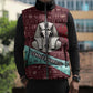 Hatshepsut Sleeveless Puffer Jacket with Pharaoh Bust Illustration, Female Pharaoh Title and Egyptian Hieroglyph - African Pride