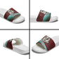 Hatshepsut Slide Sandals with Pharaoh Bust Illustration, Female Pharaoh Title and Egyptian Hieroglyph - African Pride
