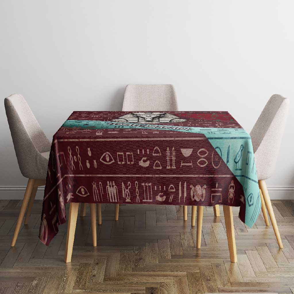 Hatshepsut Tablecloth with Pharaoh Bust Illustration, Female Pharaoh Title and Egyptian Hieroglyph - African Pride