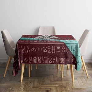 Hatshepsut Tablecloth with Pharaoh Bust Illustration, Female Pharaoh Title and Egyptian Hieroglyph - African Pride