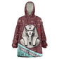 Hatshepsut Wearable Blanket Hoodie with Pharaoh Bust Illustration, Female Pharaoh Title and Egyptian Hieroglyph - African Pride