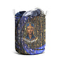 Hatshepsut Laundry Basket with Queen King Portrait, Temple Illustration and Blue-Gold Hieroglyphic - African Pride