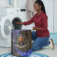 Hatshepsut Laundry Basket with Queen King Portrait, Temple Illustration and Blue-Gold Hieroglyphic - African Pride