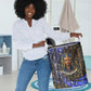 Hatshepsut Laundry Basket with Queen King Portrait, Temple Illustration and Blue-Gold Hieroglyphic - African Pride
