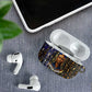 Hatshepsut AirPods Case with Queen King Portrait, Temple Illustration and Blue-Gold Hieroglyphic - African Pride