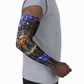 Hatshepsut Arm Sleeves with Queen King Portrait, Temple Illustration and Blue-Gold Hieroglyphic - African Pride