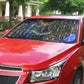 Hatshepsut Auto Sun Shade with Queen King Portrait, Temple Illustration and Blue-Gold Hieroglyphic - African Pride