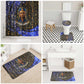 Hatshepsut Bathroom Set with Queen King Portrait, Temple Illustration and Blue-Gold Hieroglyphic - African Pride