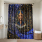 Hatshepsut Bathroom Set with Queen King Portrait, Temple Illustration and Blue-Gold Hieroglyphic - African Pride