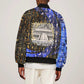 Hatshepsut Bomber Jacket with Queen King Portrait, Temple Illustration and Blue-Gold Hieroglyphic - African Pride