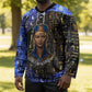 Hatshepsut Hockey Jersey with Queen King Portrait, Temple Illustration and Blue-Gold Hieroglyphic - African Pride