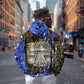 Hatshepsut Hoodie with Queen King Portrait, Temple Illustration and Blue-Gold Hieroglyphic - African Pride