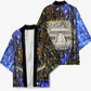 Hatshepsut Kimono with Queen King Portrait, Temple Illustration and Blue-Gold Hieroglyphic - African Pride