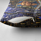Hatshepsut Pillow Cover with Queen King Portrait, Temple Illustration and Blue-Gold Hieroglyphic - African Pride