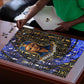 Hatshepsut Puzzle with Queen King Portrait, Temple Illustration and Blue-Gold Hieroglyphic - African Pride