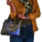 Hatshepsut Shoulder Handbag with Queen King Portrait, Temple Illustration and Blue-Gold Hieroglyphic - African Pride