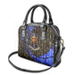 Hatshepsut Shoulder Handbag with Queen King Portrait, Temple Illustration and Blue-Gold Hieroglyphic - African Pride