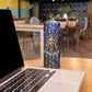 Hatshepsut Skinny Tumbler with Queen King Portrait, Temple Illustration and Blue-Gold Hieroglyphic - African Pride